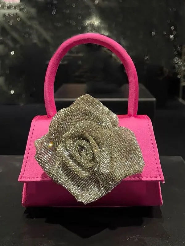 Design Flower Clutches Bag 2024 New Women's Elegant Handbag Party Evening Shoulder Bag Wedding Purse Girls Small Totes