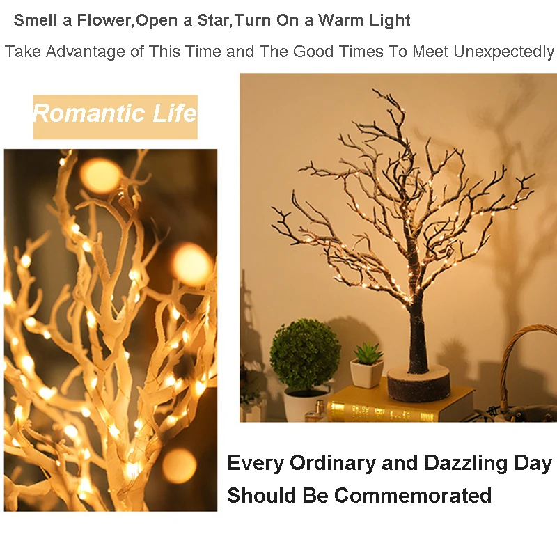 

LED Floor Lamp Indoor Tree Light Dead Branch Table Lamp Home Decoration Battery Powered Party Holiday Bedroom Glowing Branches