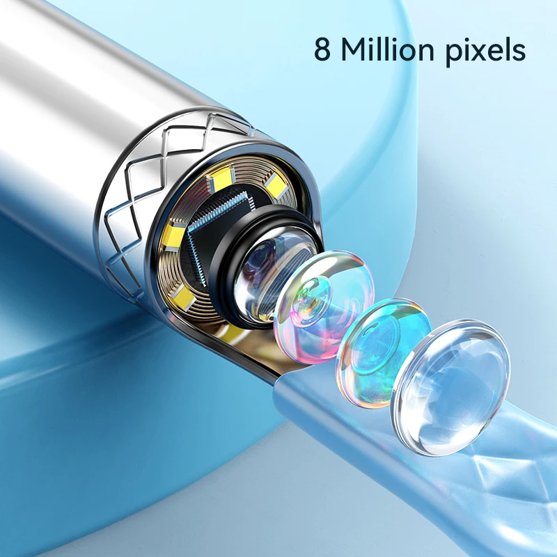 Wireless Ear Wax Removal Camera Rechargeable Ear Cleaner 8 Megapixels 6 Pcs Spoon Set Canal Clean