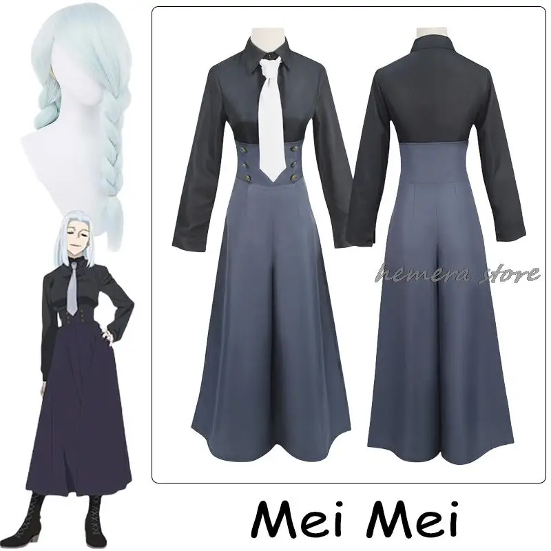 

Anime Jujutsu Kaisen Cosplay Mei Mei Cosplay Costume Uniform Shirt Culottes Necktie Outfit Halloween Carnival Costumes For Women