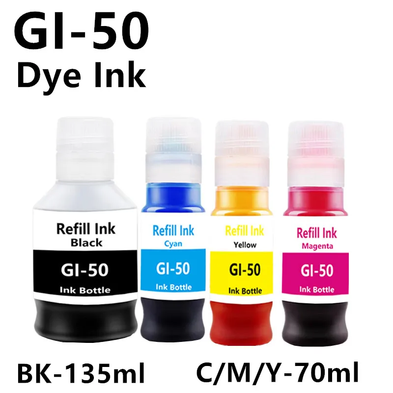 GI-50 Refill Ink For Canon GI-10 GI-20 GI-30 GI-40 GI-60 GI-70 GI-90 Dye ink For G5010 G6010 GM2010 G5020 G6020 G6030 Printer