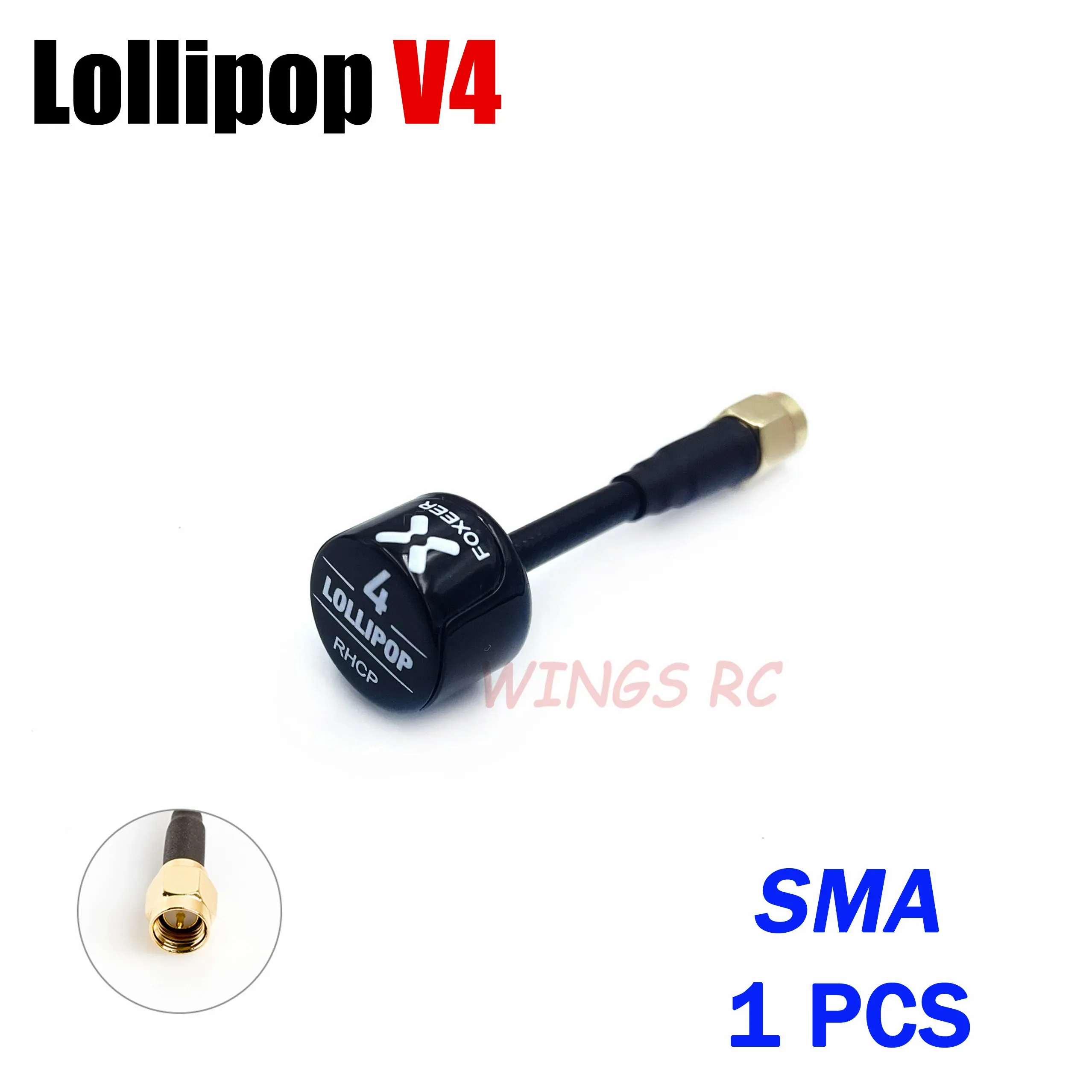 1pcs Black SMA V4