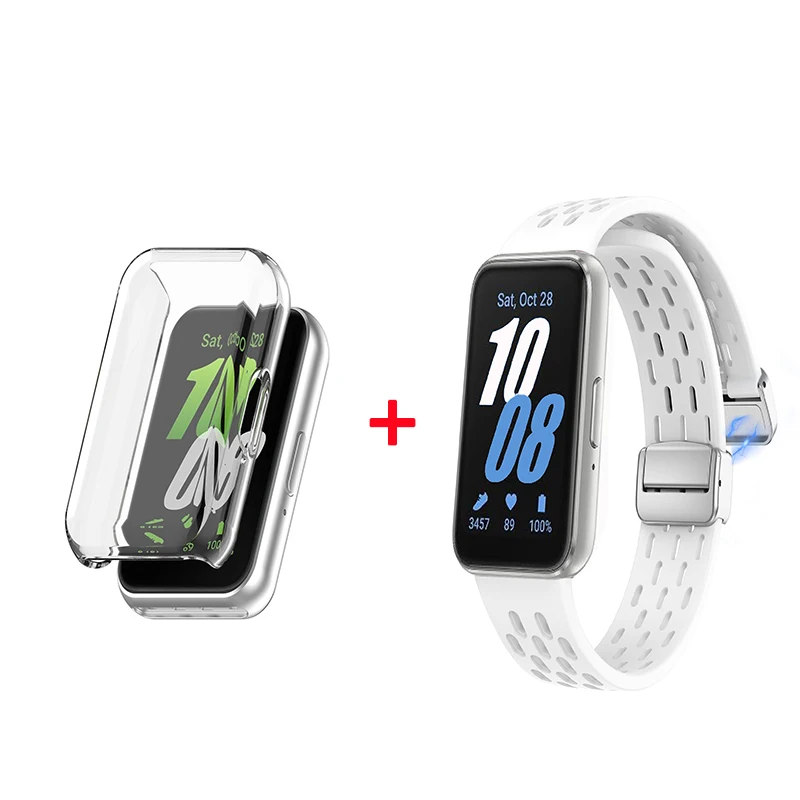 Magnetic Silicone Loop Band with Metal Buckle - Breathable Strap Bracelet