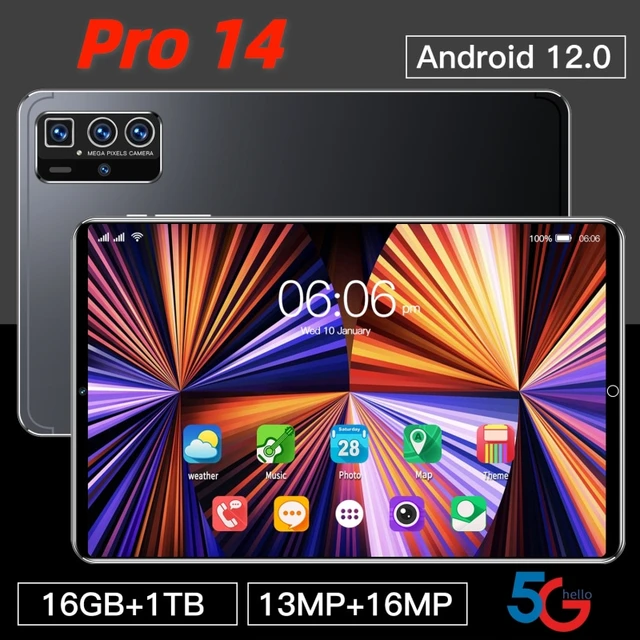 Tableta Pro 14 Original versión Global, Tablet con Android 12, 13 + 16MP,  2023 mAh, 12000 pulgadas, PC, Tarjeta SIM Dual, 5G, Wifi, pantalla HD, 11,6  - AliExpress
