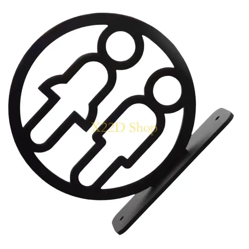X22D Acrylic Restroom Sign Stylish Washroom Symbol Signage for Hotel and Restaurants