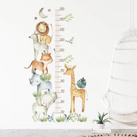 3PC Cartoon Animal Height Ruler Wall Stickers for Waterproof Removable PVC Kids Room Kindergarten Home Decoration 4
