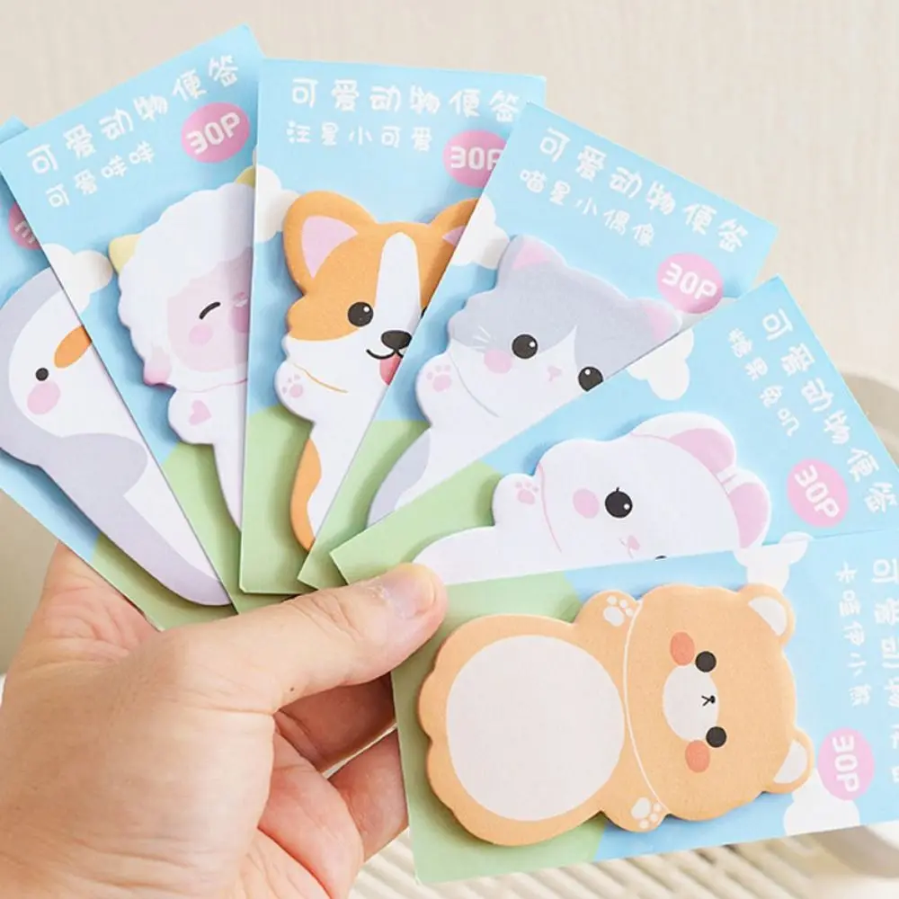 Quaderni Cartoon Bear Animal Memo Pad Gatto Cane Blocco note Ins Cute Sticky Notes Office - immagine 2