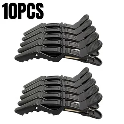 Professional Hairdressing Alligator Hair Clips - Durable Salon Clamps for Styling and Accessories (Black 10PCS)