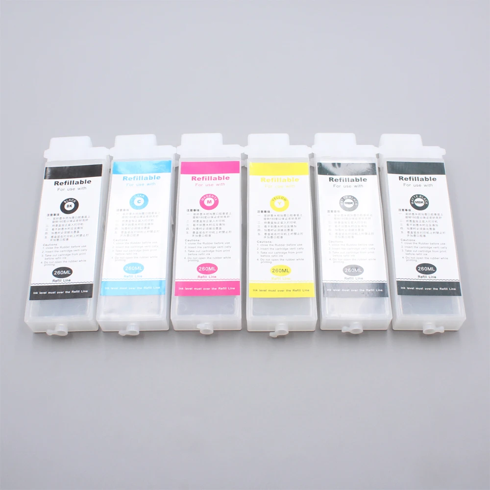 

8 pcs/lot 260ml Empty refillable ink cartridge with PFI 101 chip for Canon IPF 5000 5100 6100 6200 printer