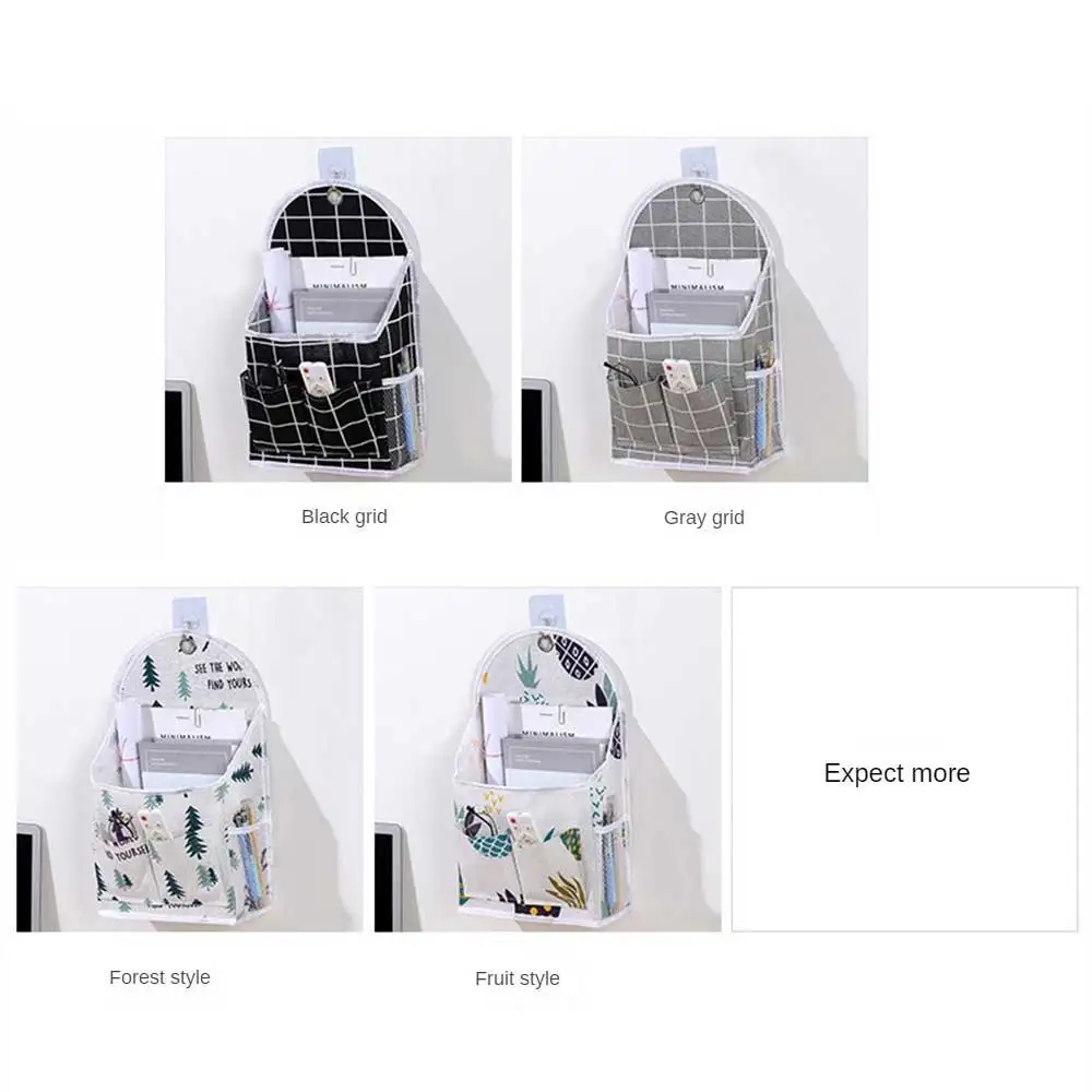 1/2/5PCS Household Water Proof Convenient Storage Cotton Linen Moisture-proof Hanging Bag Simple Elaborate Pattern