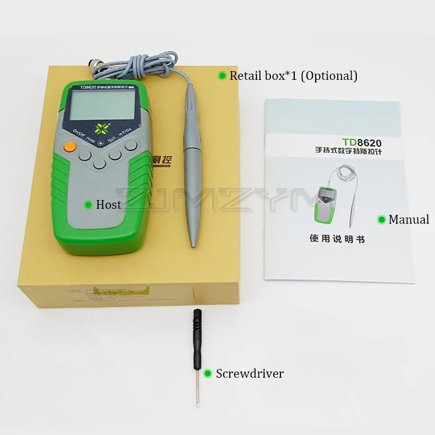 Permanent Magnet Gauss Meter Handheld Digital Tesla Meter Magnetic Flux Meter Surface Magnetic Field Test 5% Accuracy TD8620 5