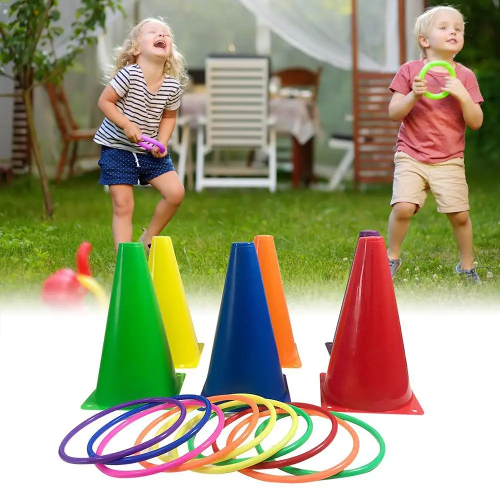 

1set Ring Toss Games Cone Kids Birthday Gift Outdoor Family Toss Game