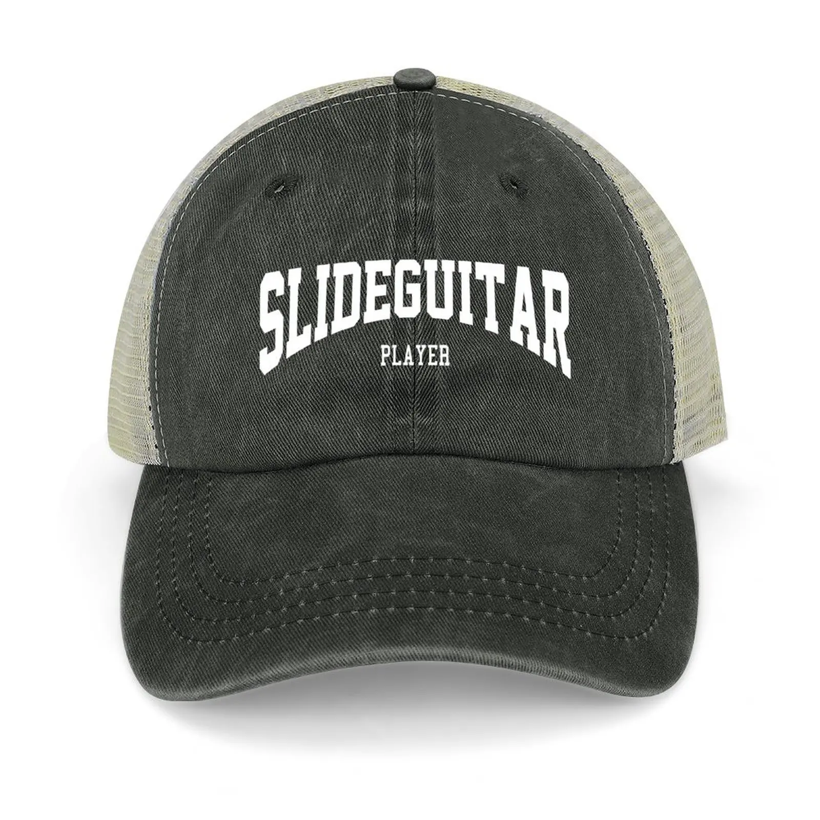 

Slide Guitar Player Cowboy Hat Trucker Hat |-F-| Kids Hat Mens Tennis Women's