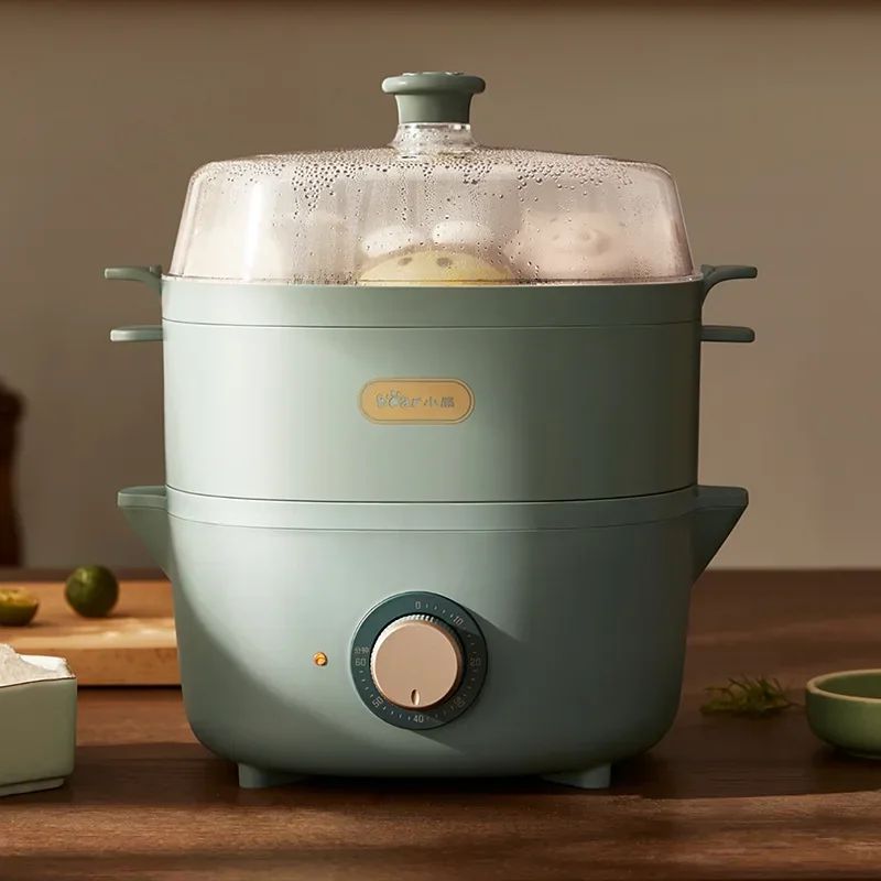 Bear Electric Food Steamers Household Multifunctional Egg Cooker forBoiler Cooking Tools Kitchen 2 layers 600W DZG-D40E1
