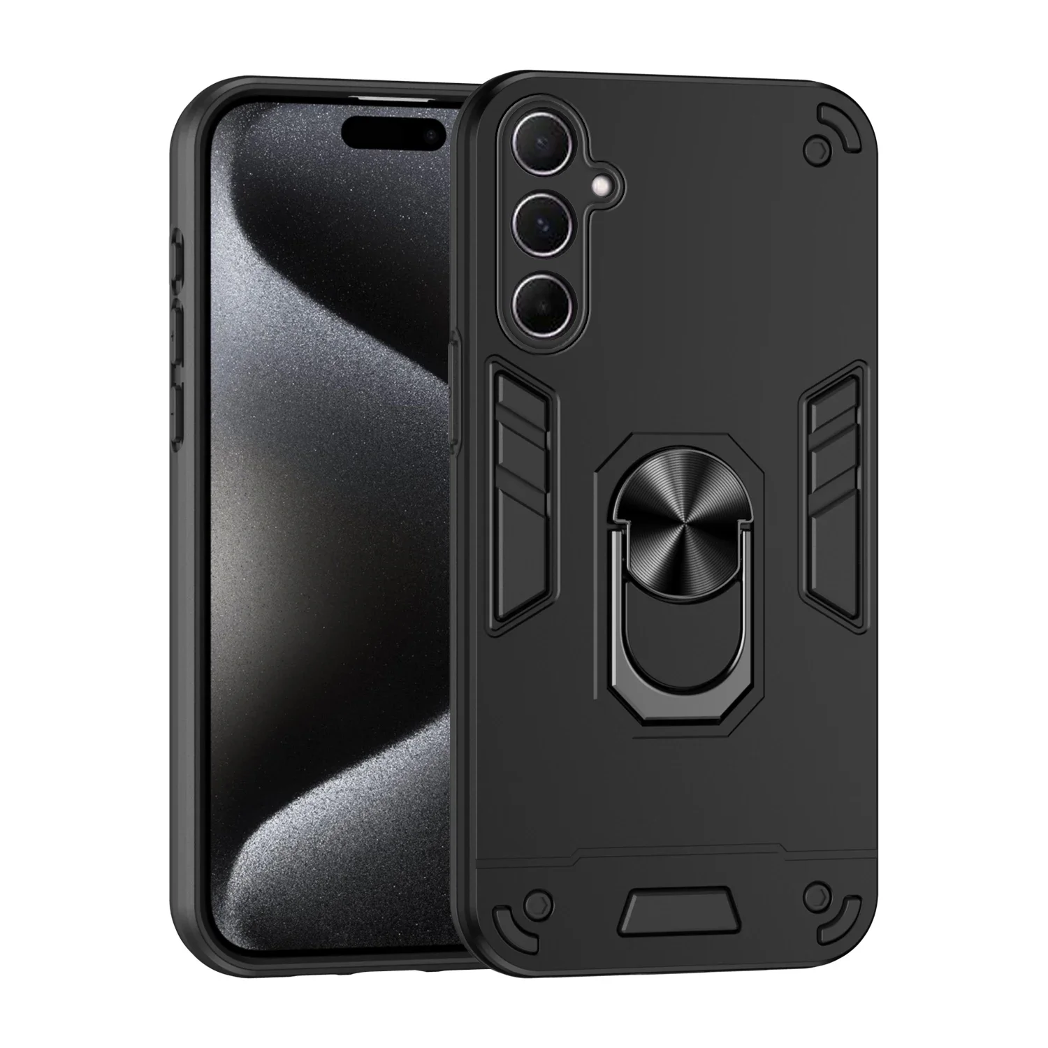 Enhanced Armor Shockproof Case with Protective Ring Stand Cover