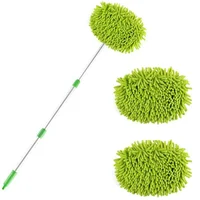 Microfiber Car Wash Brush Mop Mitt with 45" Aluminum Alloy Long Handle Car Cleaning Kit Brush Duster Scratch Free Cleaning Tool