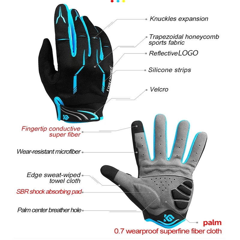 CoolChange Cycling Gloves Touch Screen GEL Pad Outdoor Sport Luva Ciclismo Bike Glove Man MTB Full Finger Bicycle Phone Gloves 4