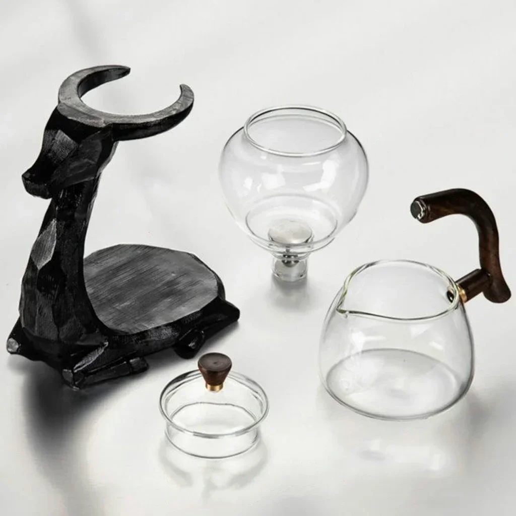 Clear Heat Resistant Glass Teapot Multi-functional Glass Teapot Suit Kitchen Bar Supplies