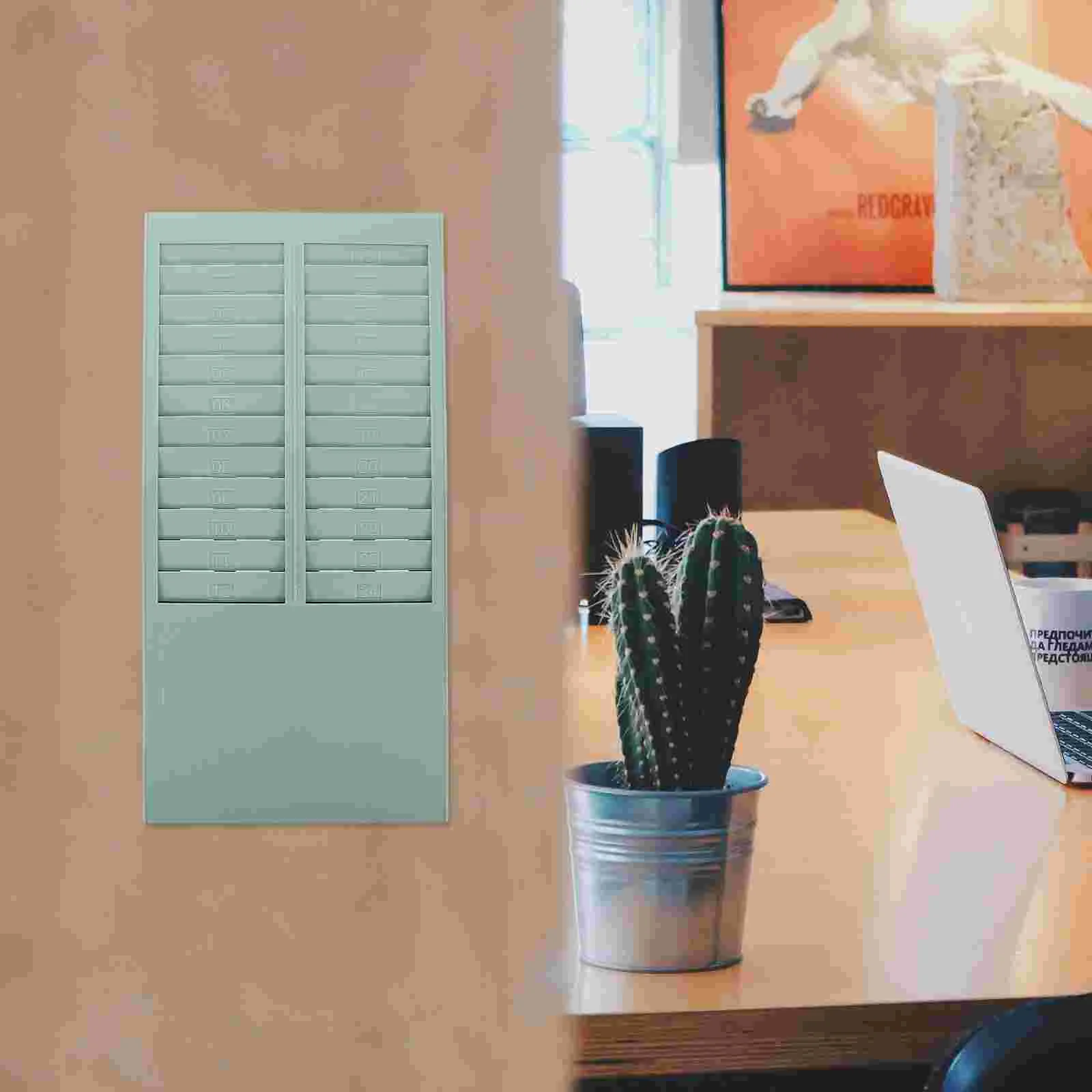 

24 Slots Time Clock Holder Offical Organizer for Attendance Cards Machine Accessory Shelf Staple