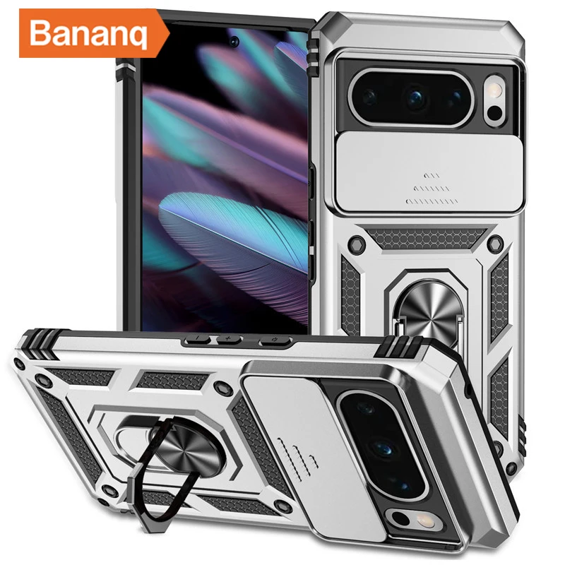 Shockproof Metal Finger Ring Bracket Armor Case with Magnetic Car Holder - Premium Phone Cover