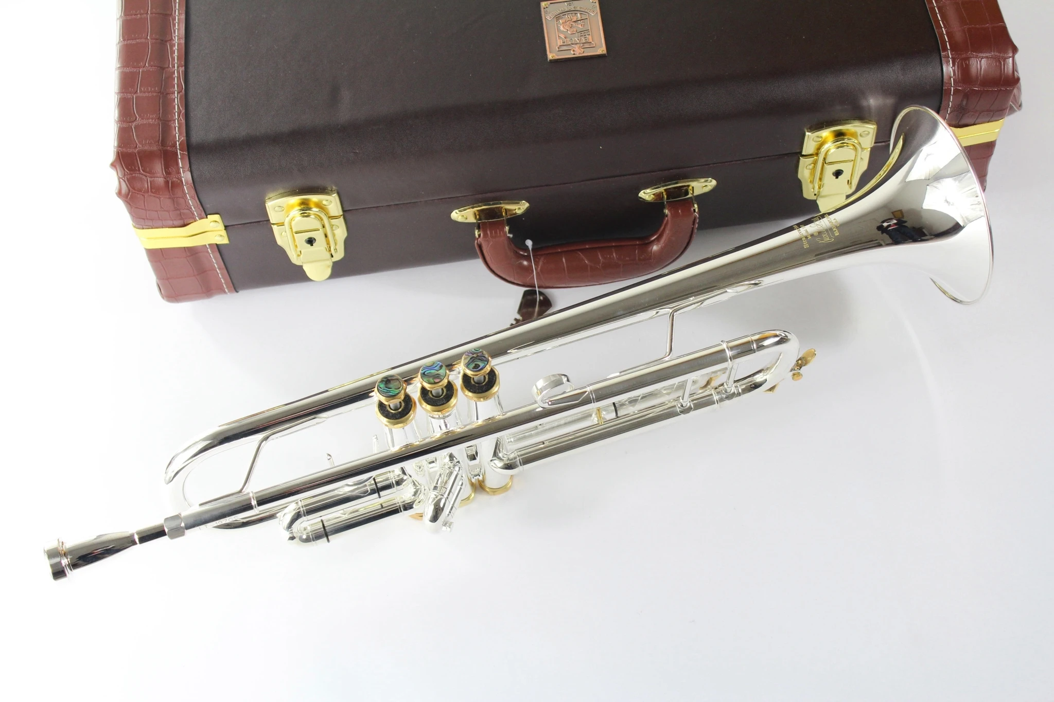 Trompeta stradivari, instrumento de LT197GS, Bb, m&uacute;sica profesional, chapado en oro, nuevo