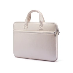 Elegant Multi - Size PU Leather Laptop Bag - Premium Protection - 13 - 14inch (Champagne)