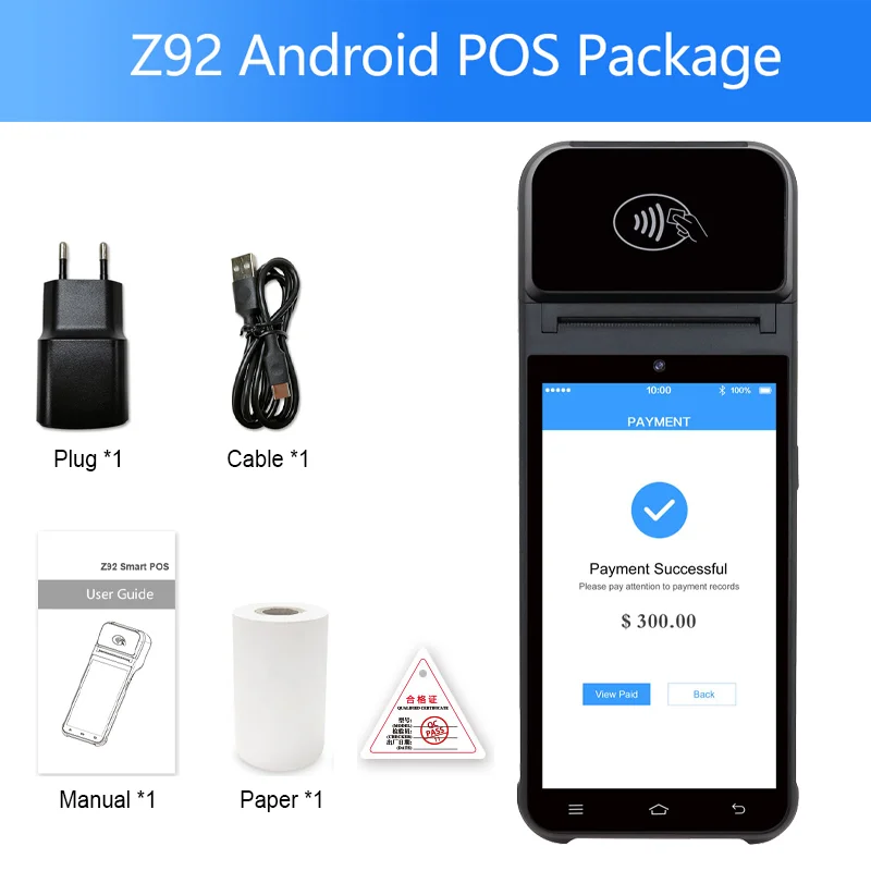안드로이드 13 휴대용 단말기 POS 프린터 휴대용 58mm 열 영수증 프린터 4G 블루투스 NFC 티켓 빌 POS PDA Impressora