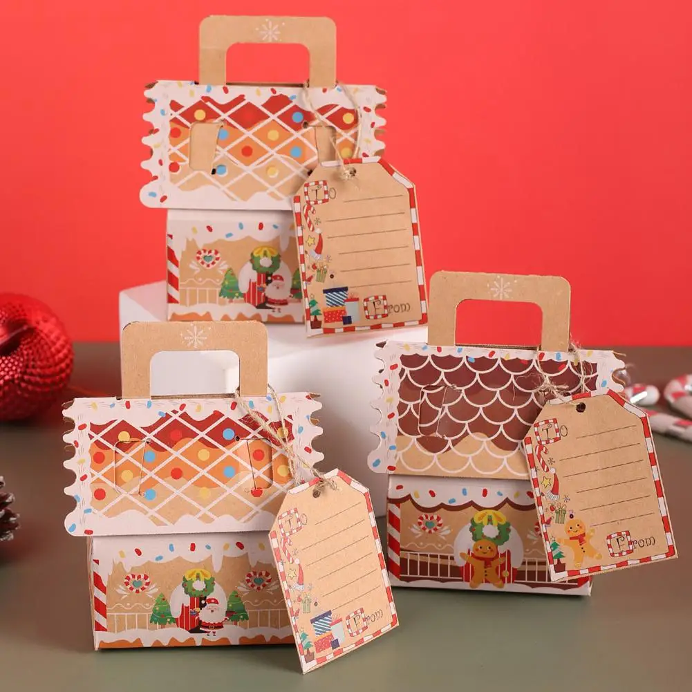 

Holiday Snack Box Sturdy Gift Box Exquisite House-shaped Christmas Gift Box Festive Candy Cookie Container for Party Decorations