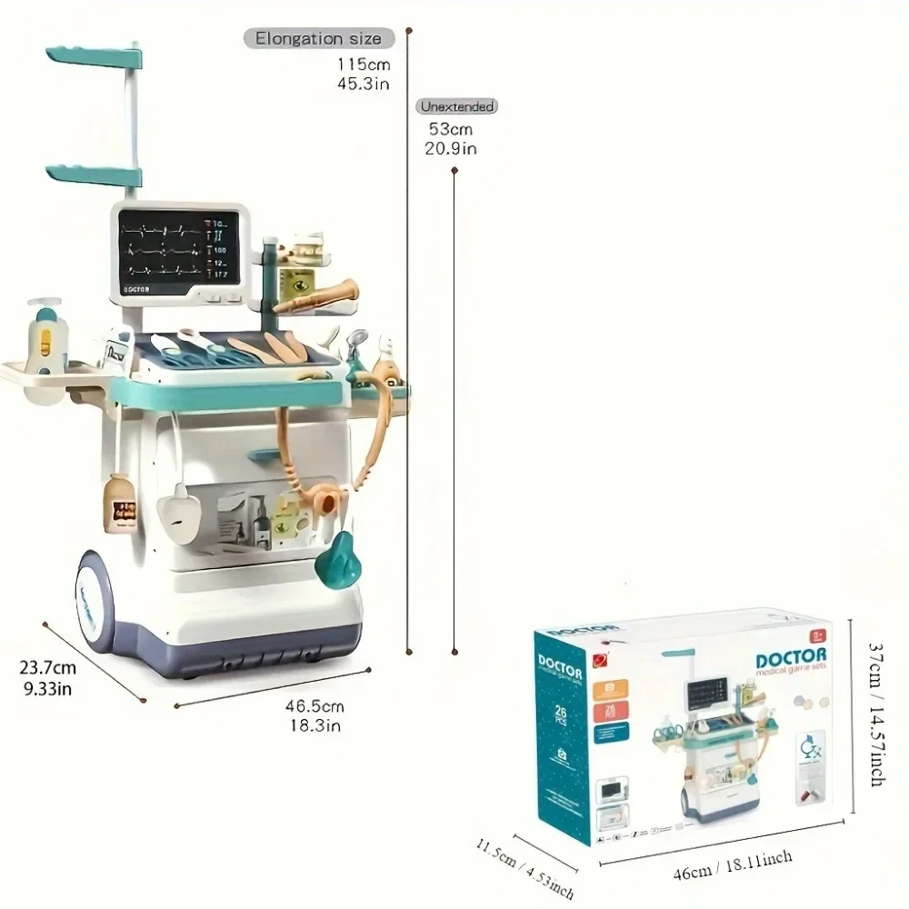 Plastic Doctor Kit Toy for Kids with Sounds and Medical Tools