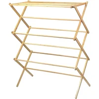 Wooden Clothes Drying Rack for Laundry - Collapsible Folding Bamboo Laundry Drying Rack for Drying Clothes - Heavy Duty 1