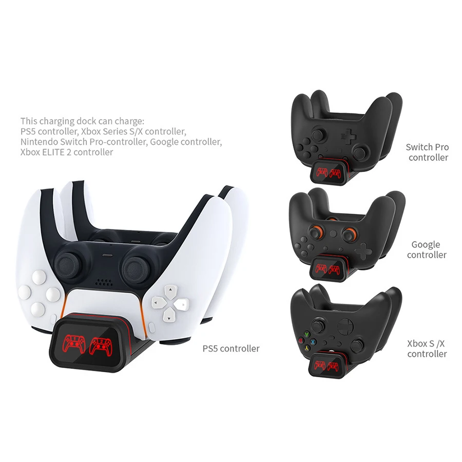 Dock Di Ricarica Per Doppio Controller Per Controller Ns Pro/Google Cloud/Controller Xbox Elite Serie 2/Xbox Series X/S/Ps5Controller
