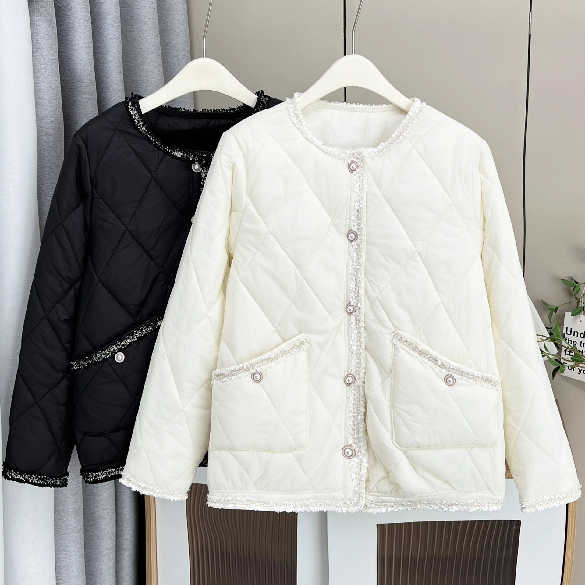 XXXXL Fashion Plus Size Women's Parkas Autumn Winter New Style Casual Chic Style Fleece Padded Jacket Warm Coat 7015