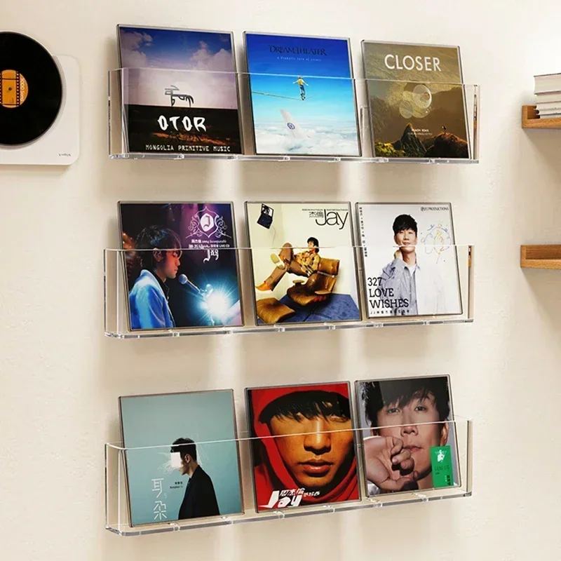Transparent Acrylic Record Display Rack Children's Wall Picture Book Album CD Album Reading Magazine Collection Wall Hanger