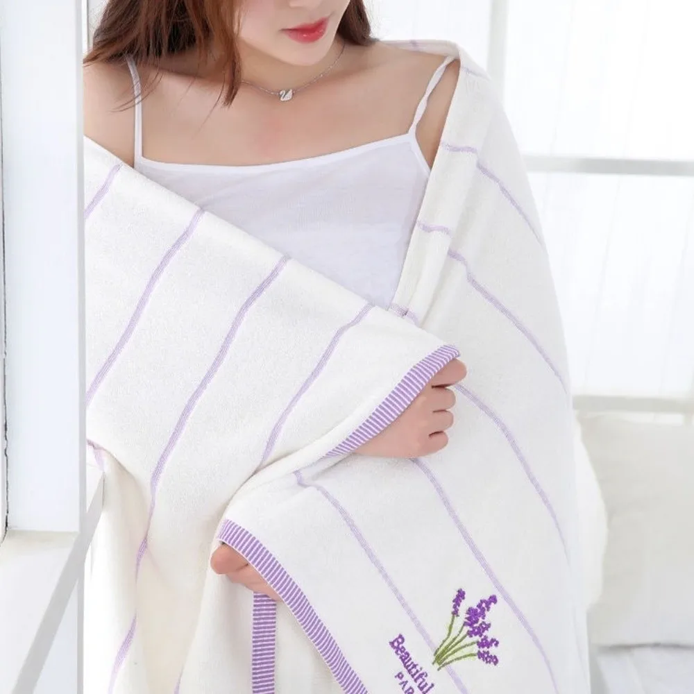 Face Towel Luxury Spa Grade Bath Towel High Absorb Quick-drying Cotton Thick Towel Soft Stripe Large Beach Towel Bathroom