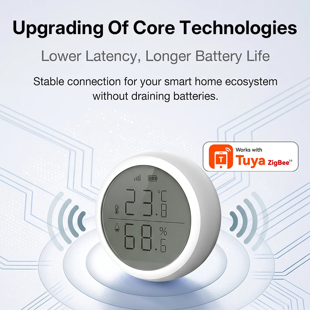 Smart Indoor Wireless Temperature & Humidity Sensor