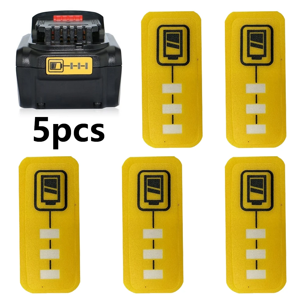 

5pcs Battery LED Key Stickers 34*12mm For De-Walt 18V 14.4V Lithium Battery DCB140 DCB182 Power Tool Accessories Replacement