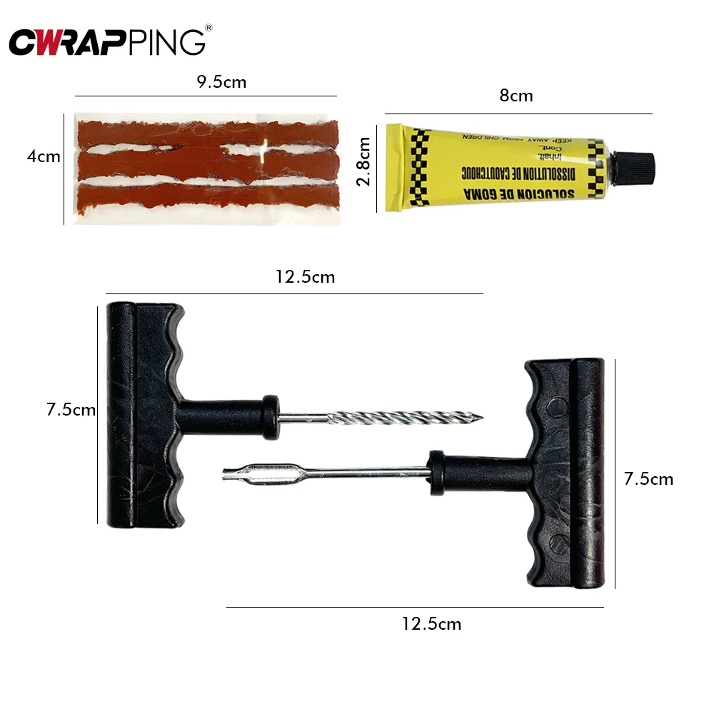 Car Tire Repair Tool Kit tire repair kit Rubber Strips Tubeless Tyre Puncture Studding Plug Set Motorcycle Truck Vacuum Tire Repair Tools
