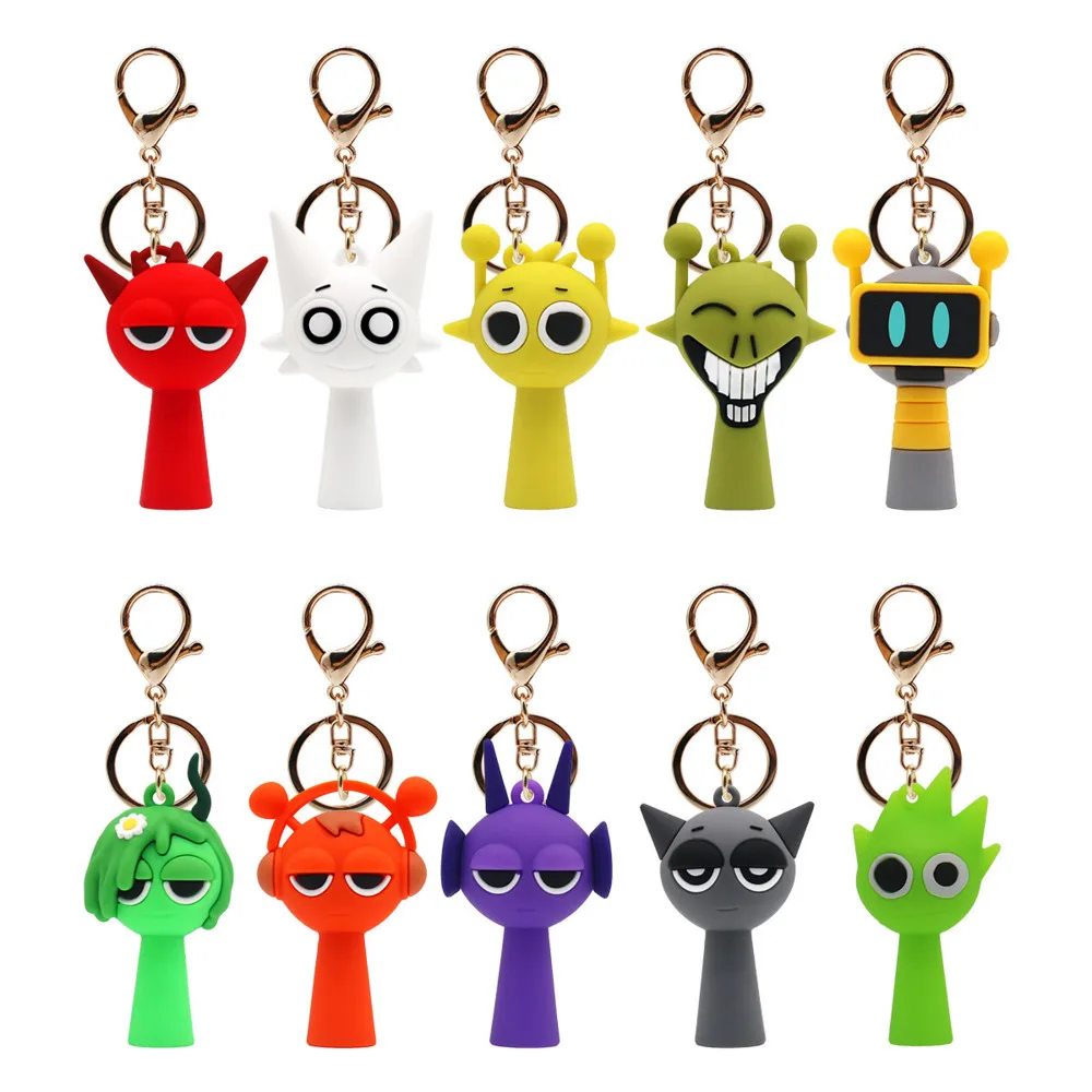 【レビューで送料無料】 Oren Toys Sprunki Keychains Sprunki Wenda Key Sprunki Gray 小物