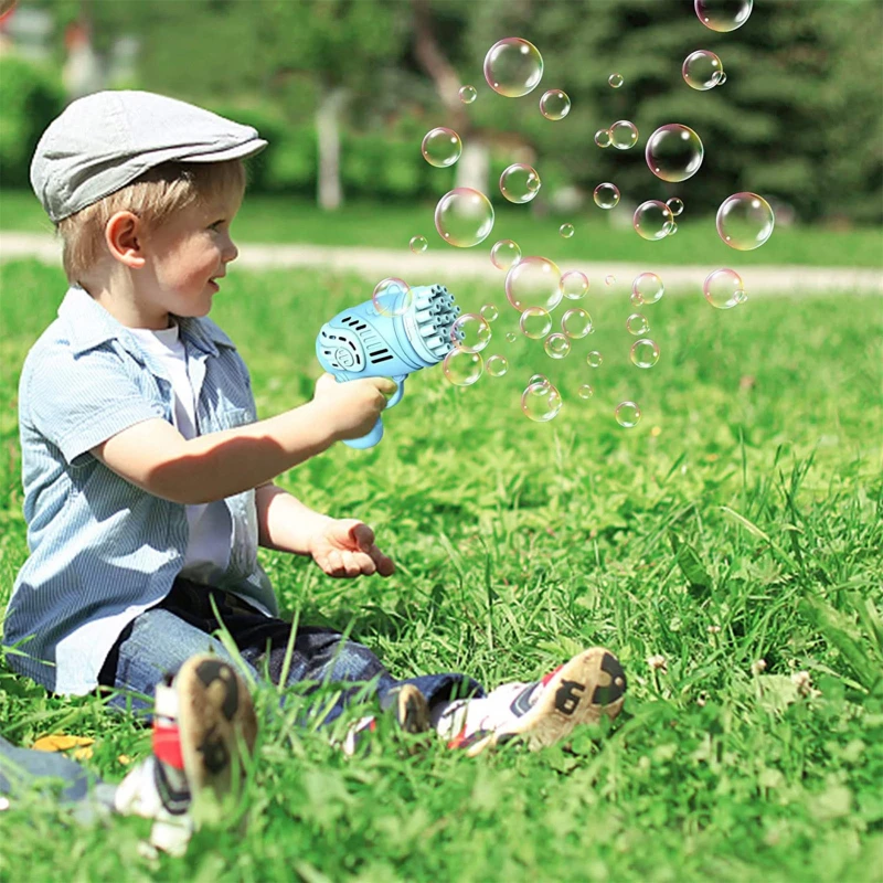 

Kids Automatic Gatling Bubble Gun Toys Summer Soap Water Bubble Machine 2-in-1 Electric Bubble Machine for Children Gift Toys