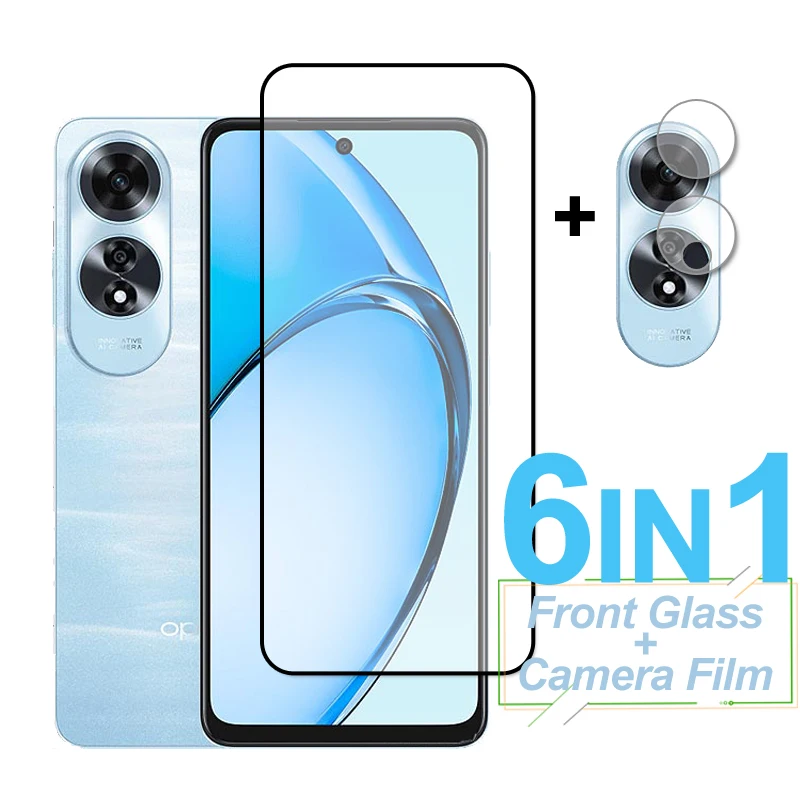 

For OPPO A60 Glass Screen Protector Full Cover Tempered Glass On OPPO A60 Protective Phone Camera Lens Film For OPPO A60