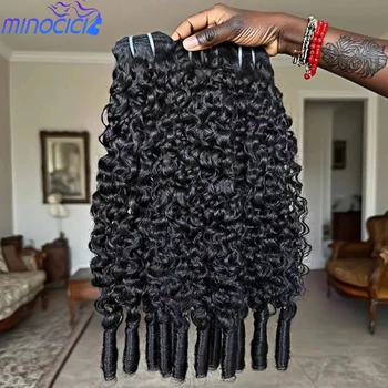 12A Burmese Curly Human Hair Bundles Water Wave Bundles Virgin Weave Human Hair Extensions Curly Ends 1/3/4 Pcs Black 30 40 Inch 1