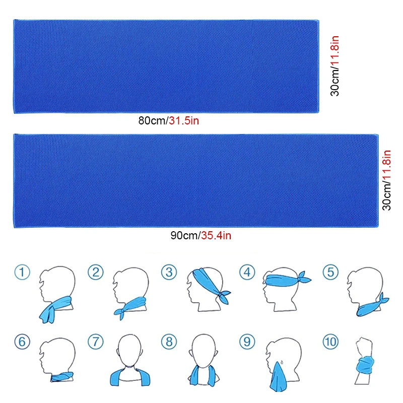 Portable Mini Silica Gel Set Cold Towel Soft Breathable Chilly Sweat Absorption Cold Towel Sports Running Yoga Gym Club