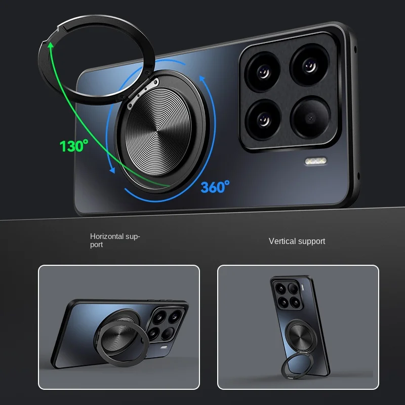 Hard Matte Magnetic Ring Protective Back Cover Case - Universal Design