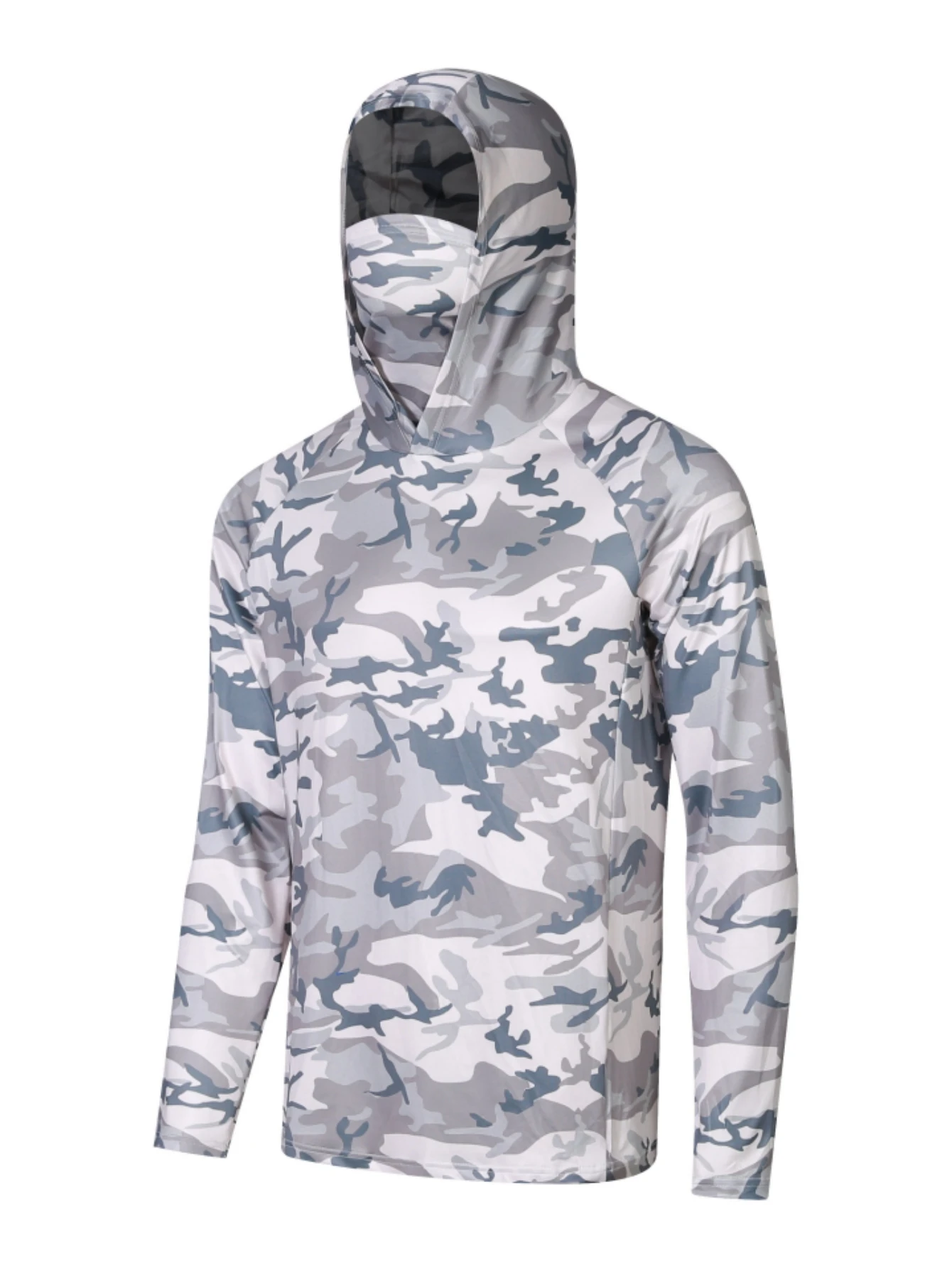 Camisa de pesca masculina de manga comprida com capuz camuflagem, secagem rápida, respirável, jaqueta anti-Mosquito, roupa ao ar livre, novo image