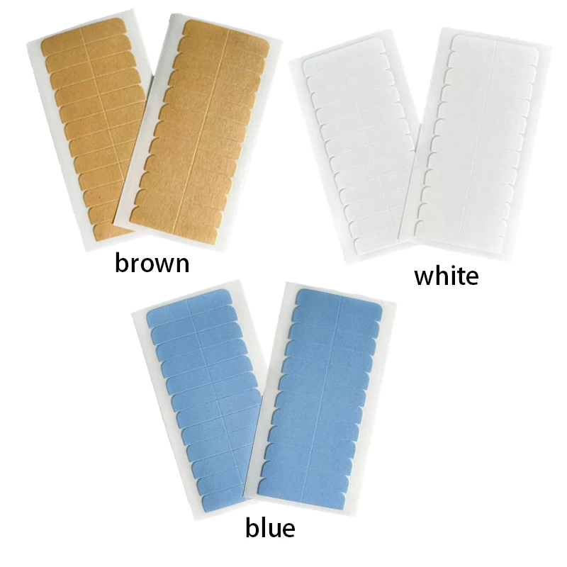 White Hair Extension Tape For Remy Human Hair/Lace Blue Super Hair Tape Adhesive Double Side Extension Tools 60Tabs