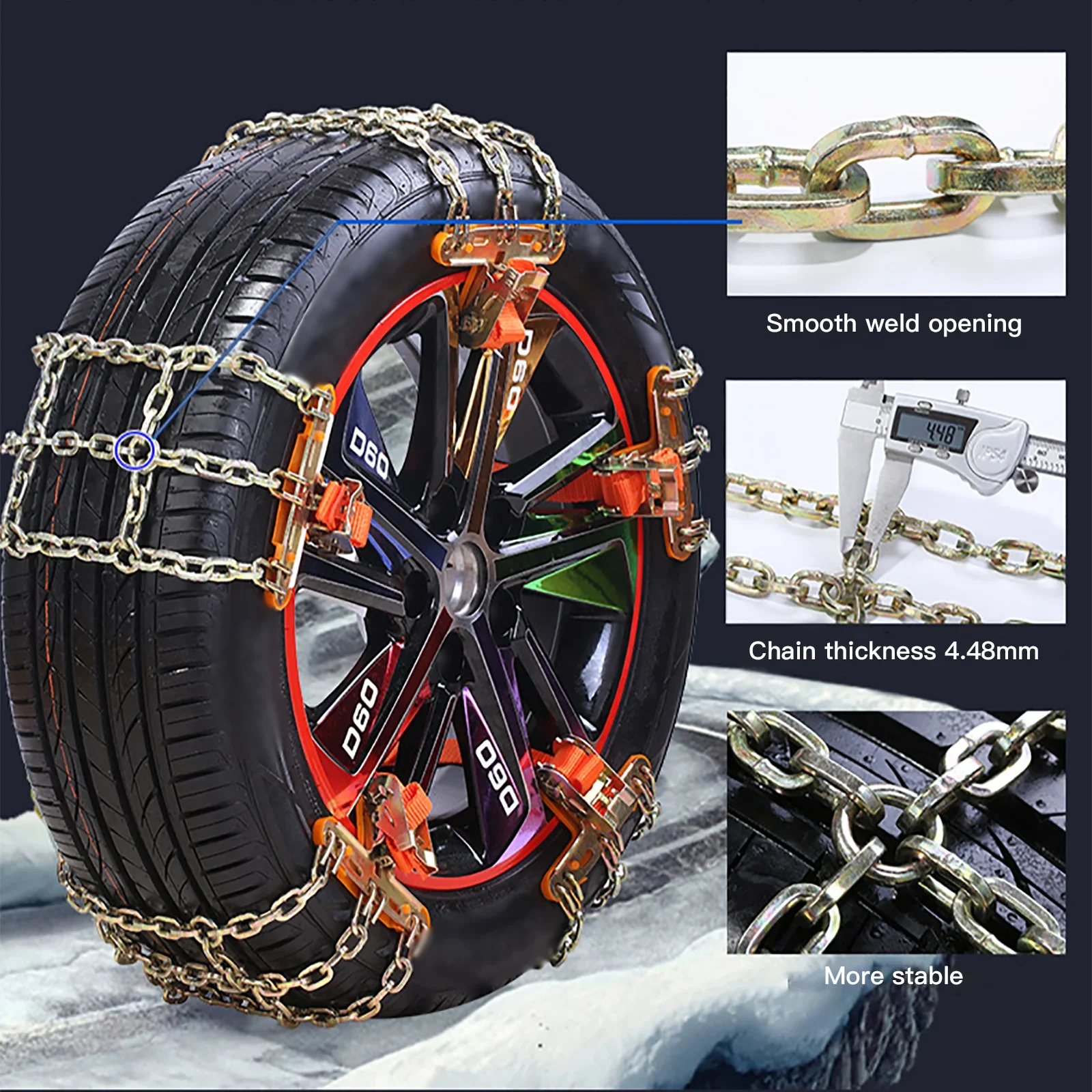 Universal Winter Truck Wheel Tire Snow Chain Tire Snow Ice Chain Belt Winter Skid Car SUV Wheel Mud Road Safety