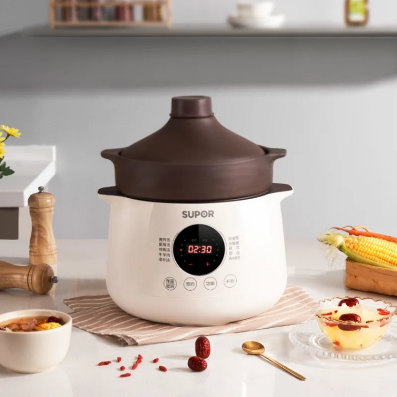 Electric Stewing Pot 5L Household Large Capacity Automatic Stewing Pot Congee Purple Ceramic Casserole Stewing Cup Intelligence casserole household gas little pan rice high temperature resistant chinese clay casserole ceramic congee soup stew dry p