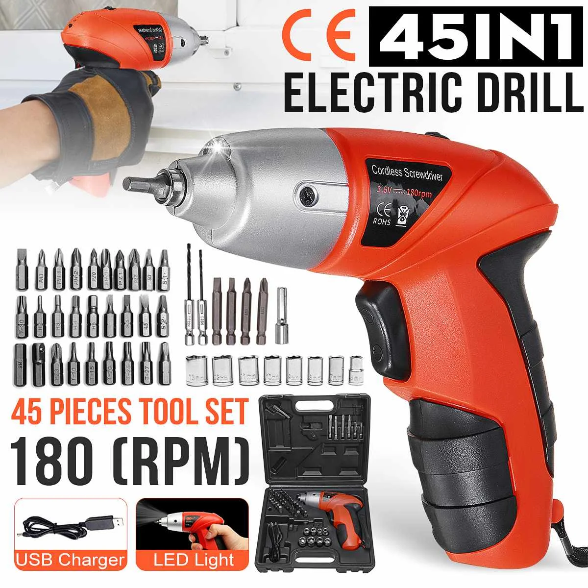 Screw Driver Cordless Impact Drill Electric Screwdriver Hammer Drill