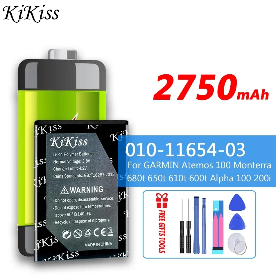 

KiKiss 010-11654-03 2750mAh Battery for Garmin Montana 600T 610t 680t 650T VIRB GPS For Alpha handheld 361-00053-00