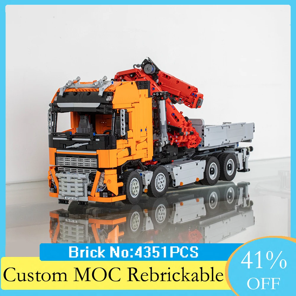 

MOC Truck Building Blocks FH16 750 8x6 RC Large Knuckle Boom Crane Trailer DIY Bricks Toys Adults Boys Girls youths Gifts